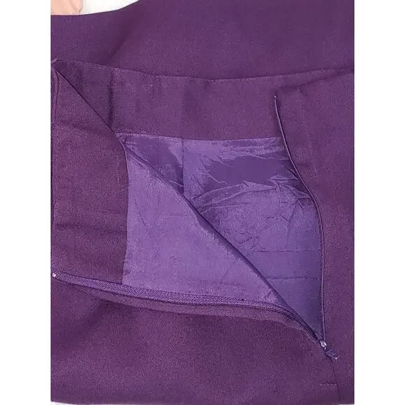 CASUAL CORNER Women's Purple Straight Skirt Sz 8 NO BELT - Picture 5 of 8